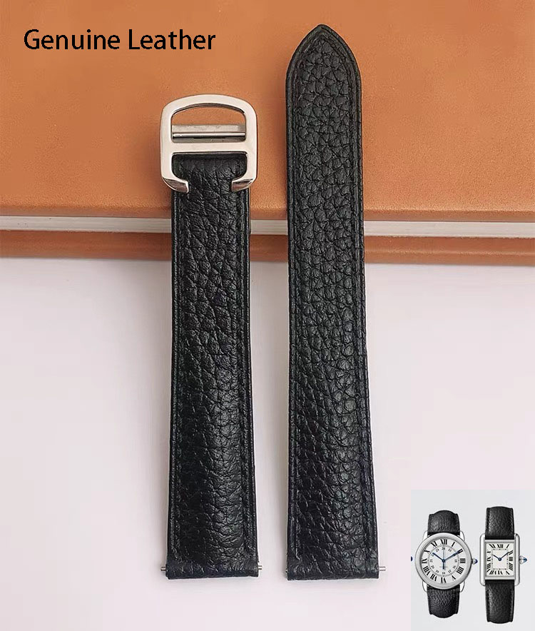 Genuine Leather Watch Strap Su - Cartier Watch Ballon Bleu 评论和价格
