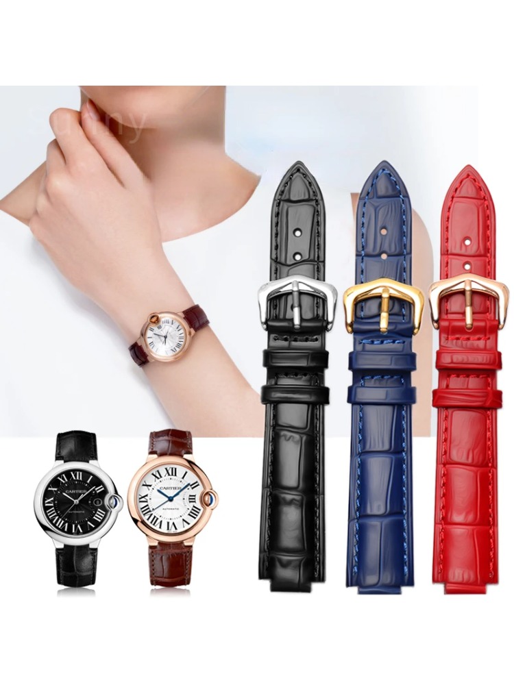 Genuine Leather Watch Strap fo - Cartier Watch Ballon Bleu 评论和价格