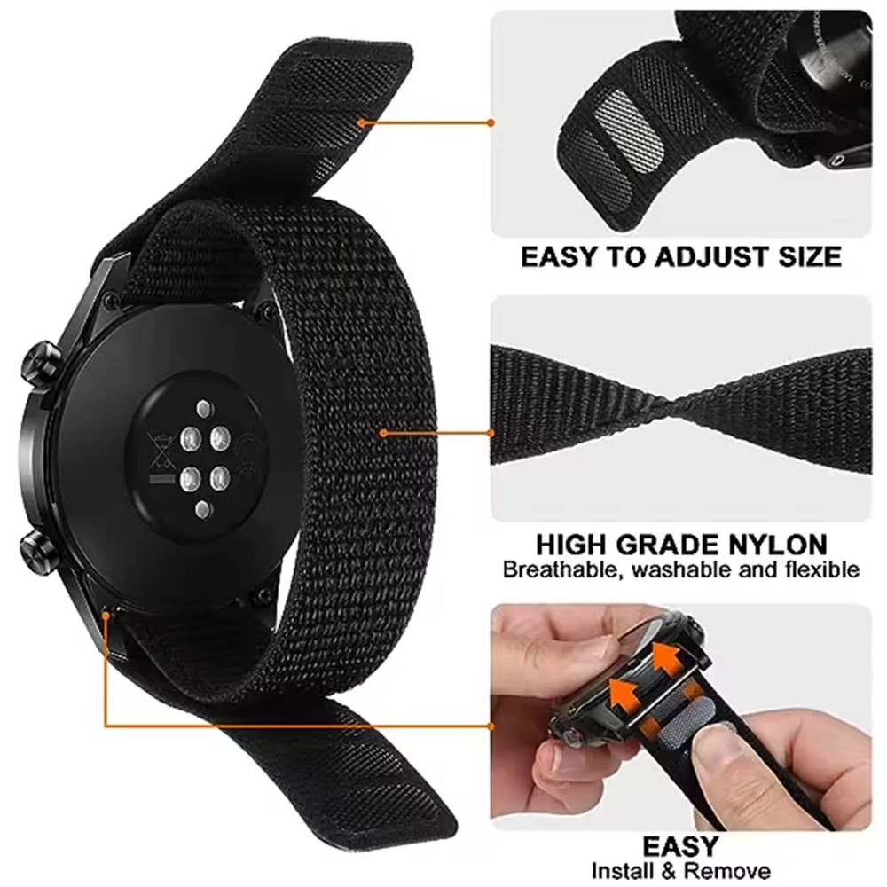 26 22mm Hook Loop Nylon WatchB - Sport Loop Velcro 评论和价格